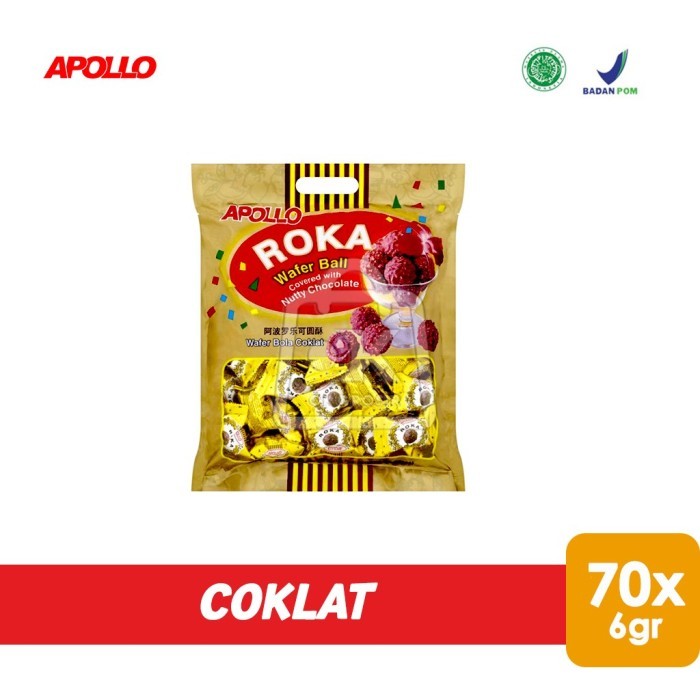 

Apollo Roka Wafer Ball Chocolate & Peanut (BESAR isi 70pcs)