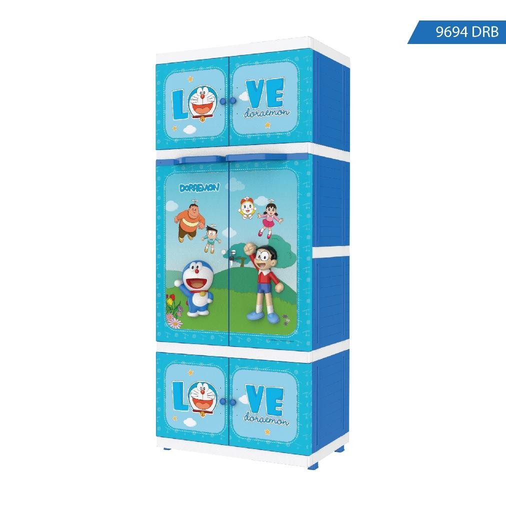 NAIBA Lemari Plastik JUMBO BESAR RAK FULL HSP DRB Sanrio Doraemon Karakter MSC 3D Premium 9694