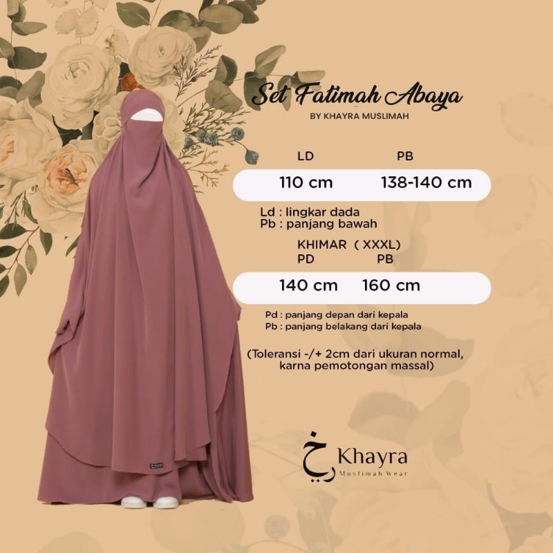 SET ABAYA FATIMAH BY KHAYRA MUSLIMAH