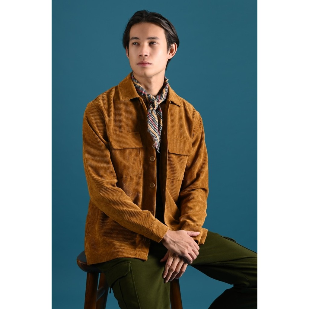 JAKET PREPP STUDIO CORDUROY OVERSHIRT JACKET LIGHT BROWN