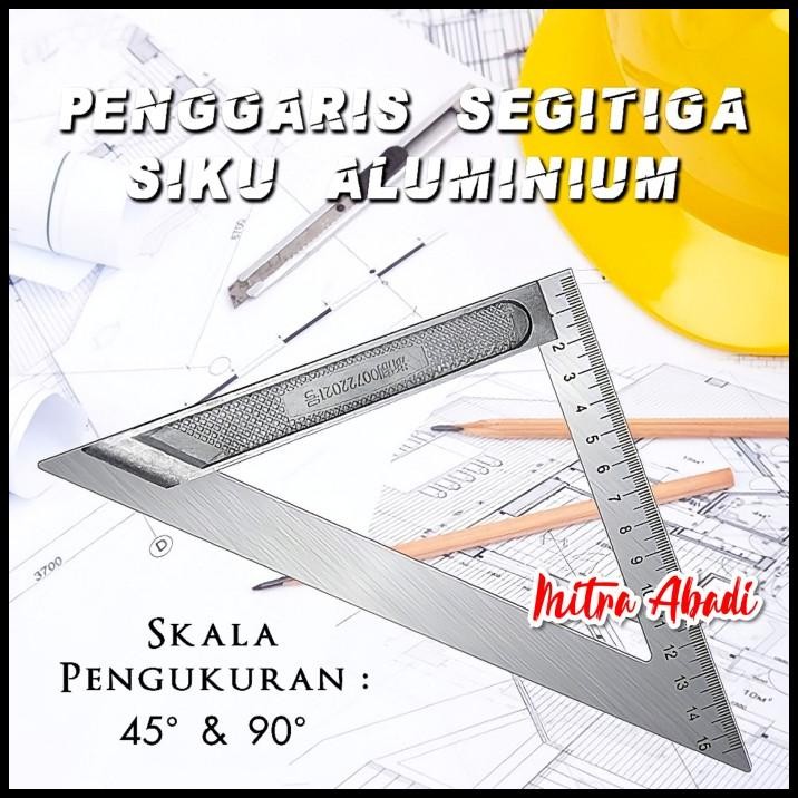 

Penggaris Segitiga Siku Aluminium Stainless Triangle Ruler MULTIFUNGSI
