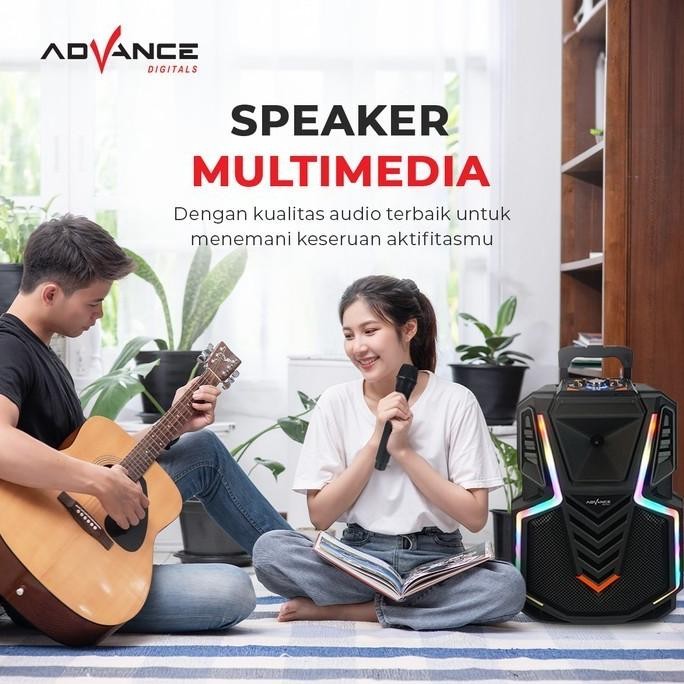 Murah Advance Speaker Bluetooth Karaoke K1508 Salon Speaker Aktif 15 Inch Gratis 2 Mic