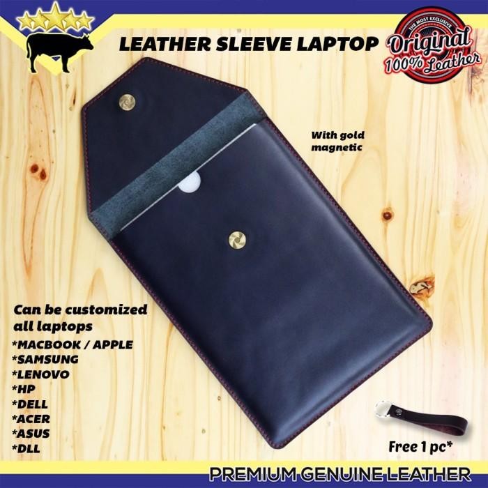 Original Leather Sleeve Laptop, Macbook, Apple, Asus, Hp, Acer , Samsung Custom Terbaru 100 % Origin