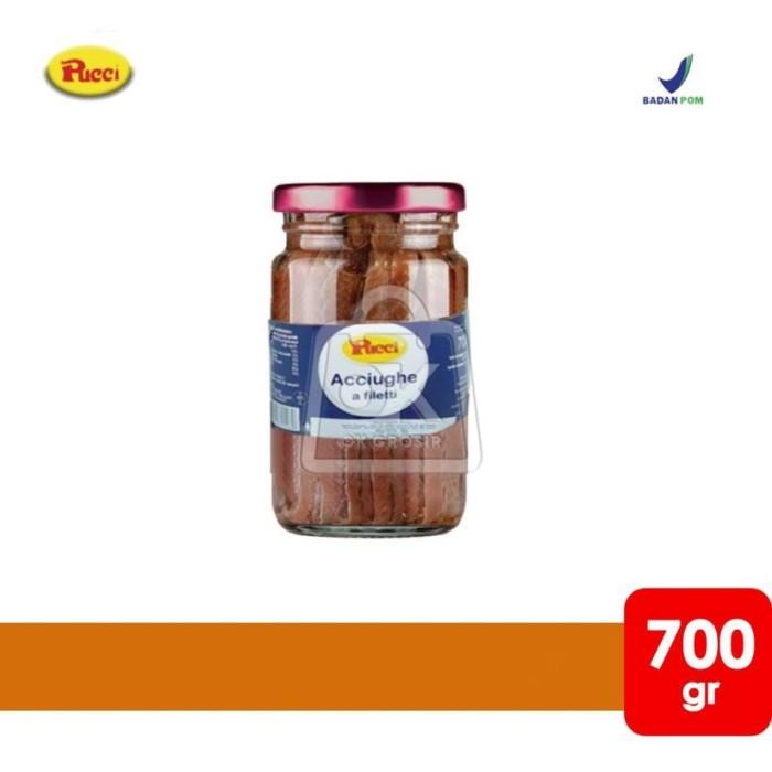 

Anchovy Anchovies Fillets In Oil Pucci / Ikan Teri Filet (Botol 700Gr) Terlaris 100 % Original