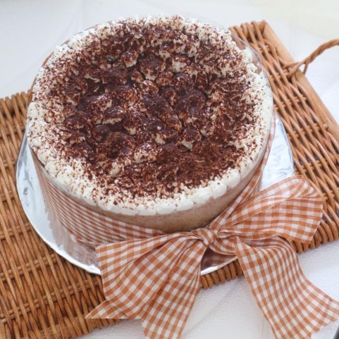 

Kue Keto Friendly Cake Tiramisu Flourless Bulat Termurah 100 % Original