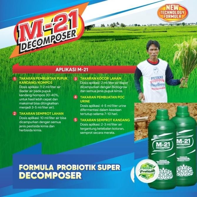 M21 Dekomposer 1 L Bio Aktivator Kompos Pupuk Pestisida Organik Cair [terbaik]