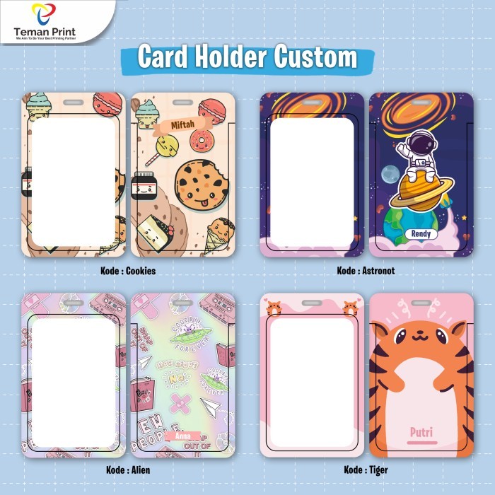 TERBARU [Teman Print] Card Holder Custom Nama Tempat Kartu ID Card/E-Toll Dll HOT SALE