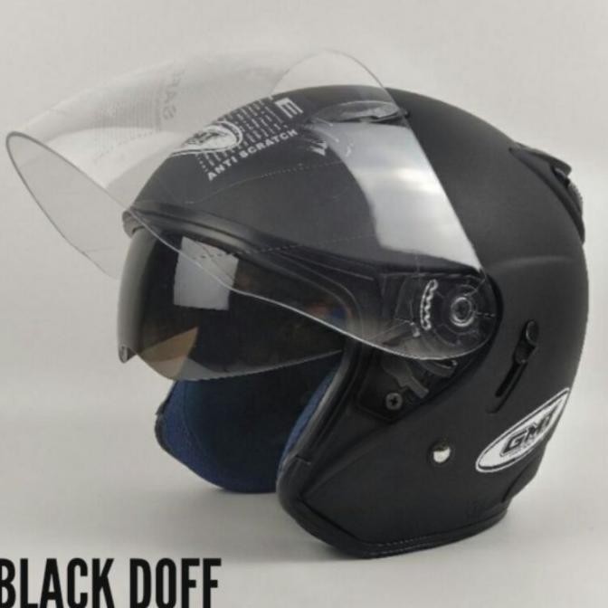 Terlaris Helm Half Face Double Visor||Gmt Black Doff Original||Helm Motor Sni