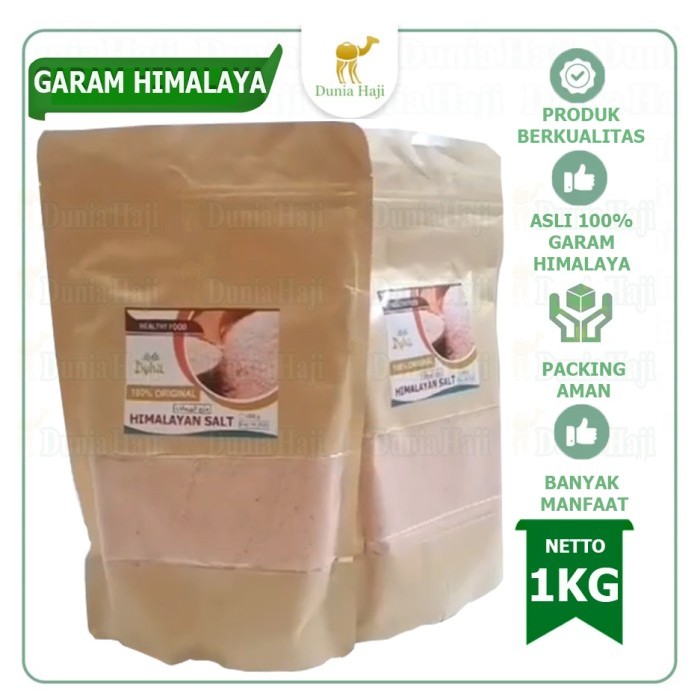 

Himalayan Pink Salt Garam Himalaya NATURAL Kemasan Repack/ 1kg