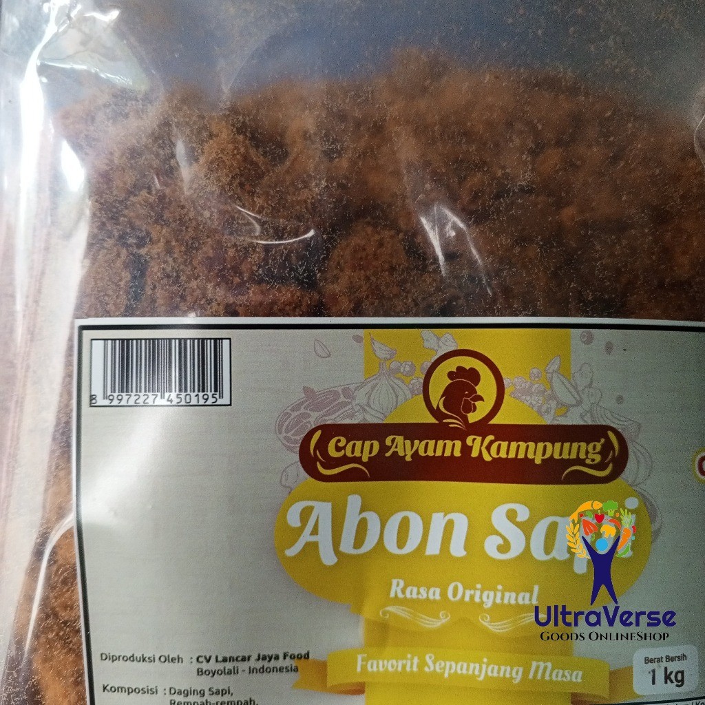 

Abon Sapi cap Ayam Kampung 1Kg Premium abon 1 Kg HALAL Abon Sapi Asli Enak Mantap Berkualitas Serat