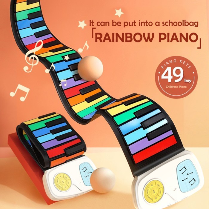 Piano Gulung 49Key / Roll Up 47Key Piano Electronic Keyboard
