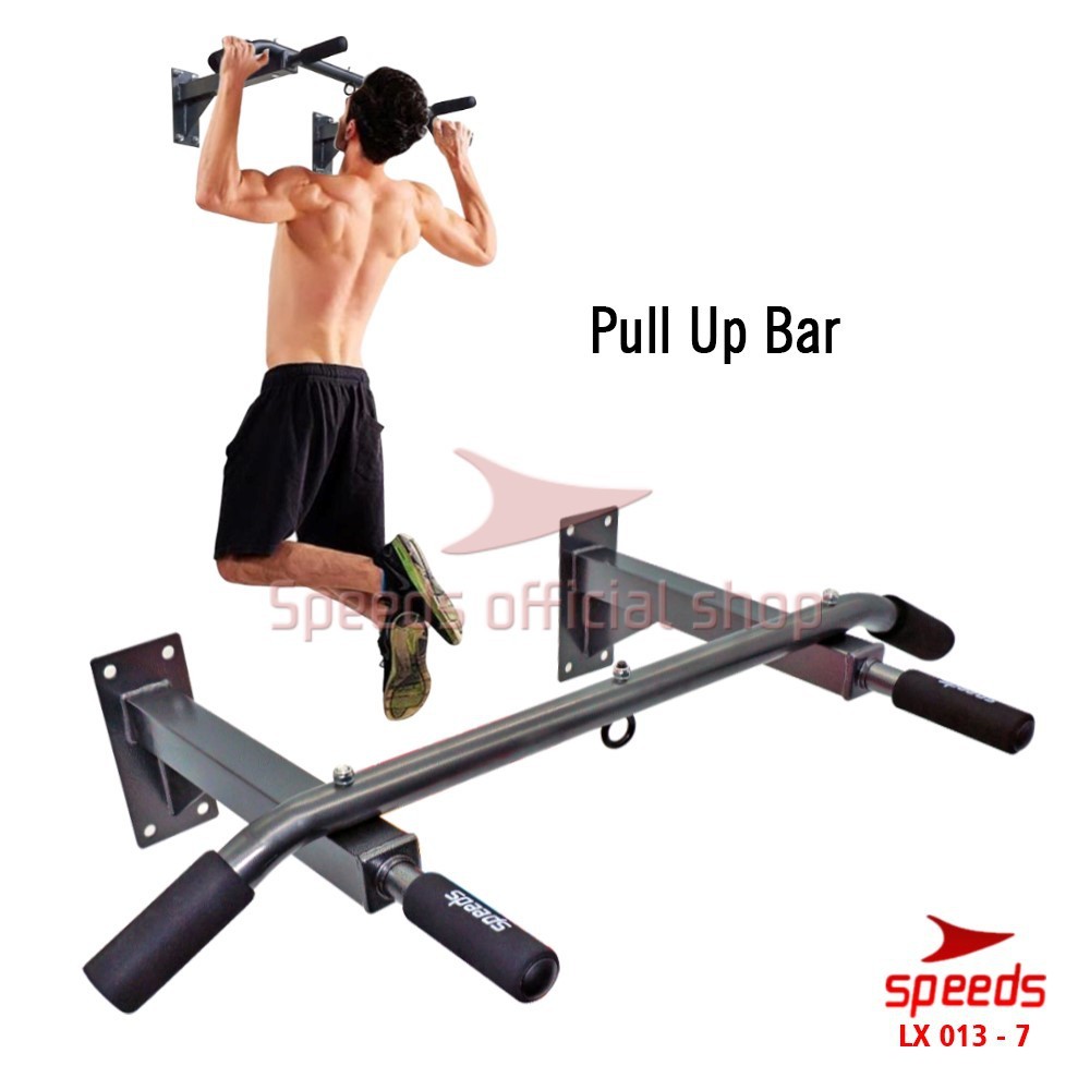 Pull Up Bar Alat Fitness untuk Latihan Chin Up dan Pull Up, Pemasangan di Dinding, Bahan Besi Kuat, 