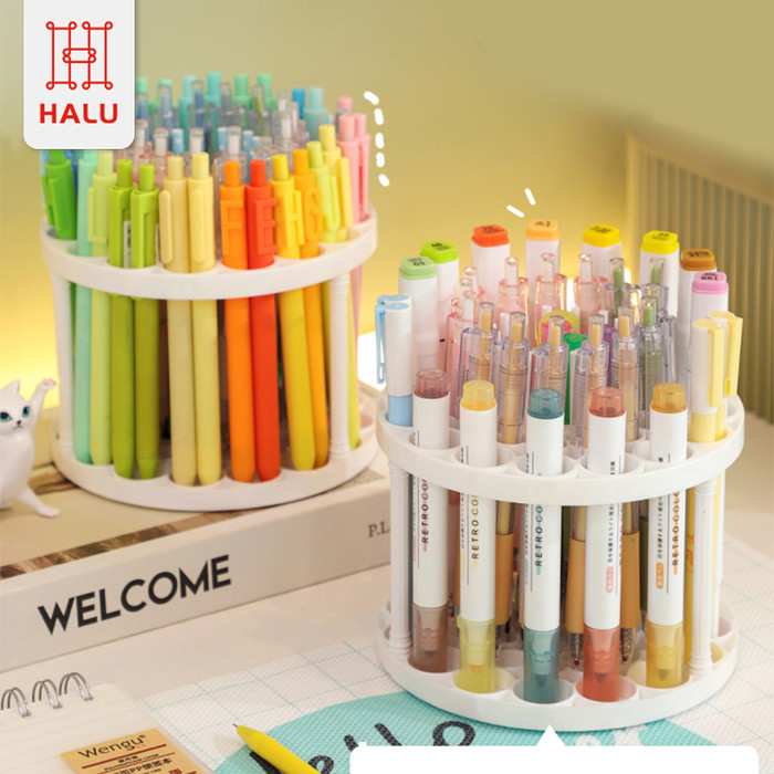 

Halu Kotak Pensil Stationery Putar Rak Atk Brush Serbaguna Hsb725