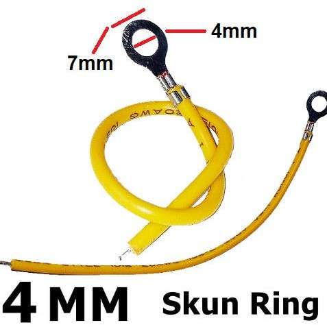 $+$+$+$+] Skun Ring Kabel Crimp Skun O Baut M4 AWG 20 600V Terminal Wiring 105C