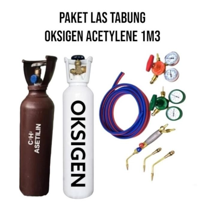 Langsung Proses Paket Las Tabung Oksigen Acetylene 1M3 / Paket Las Karbit