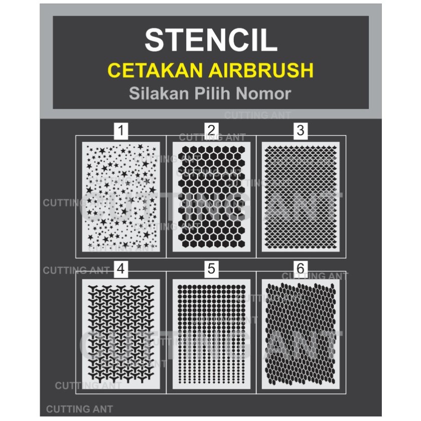 

Stencil cetakan airbrush