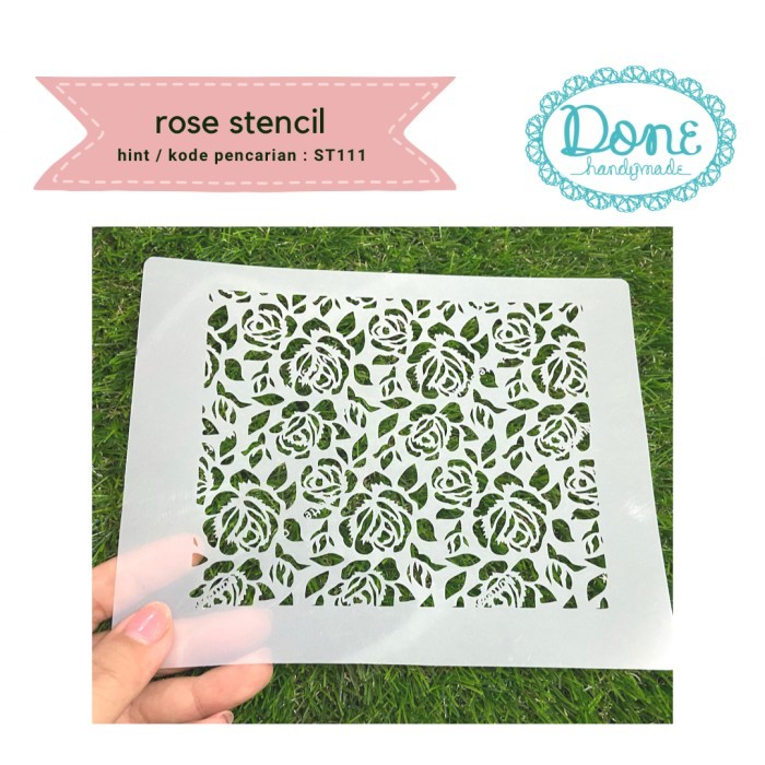 

Done handymade stencil scrapbook tools fondant draw rose garden st111