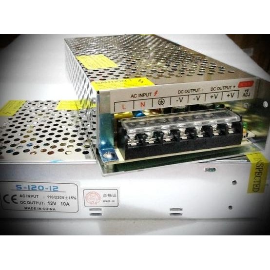 Adaptor 12V 10A Power Supply Switching Led Jaring 10 Ampere 12 Volt Dc Original Dan Terlaris