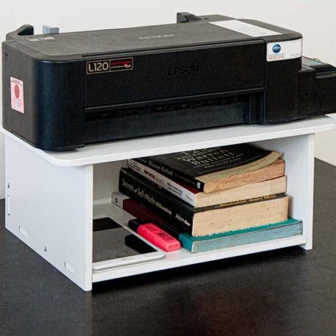 Meja Printer Rak Buku Dudukan Scanner Minimalis 2 Susun Kantor Belajar LA