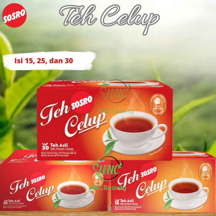 

TEH SOSRO Teh Hitam Celup Isi 15 25 30 Tea Bags /Teh Berkualitas
