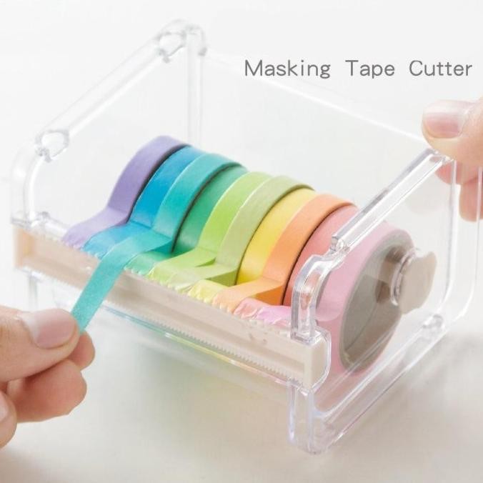 

Masking Tape Tempat Washi Tape Penyimpanan Organizer Isolasi + Cutter