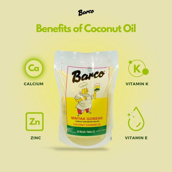 

New!! Paket Double Minyak Goreng Kelapa Barco (Refill 2 Liter 2Pcs) Terbaru 100 % Original