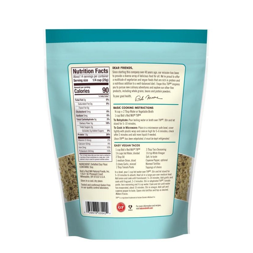

Bob'S Red Mill Tvp (Textured Vegetable Protein) 340Gr Terlaris 100 % Original