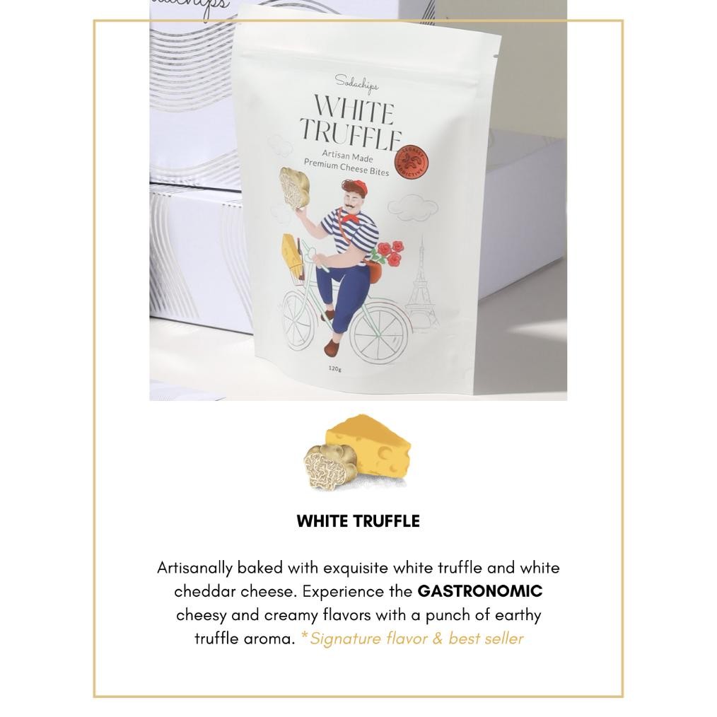 

White Truffle Cheese Bites 70g - healthy snack by Sodachips (no MSG)
