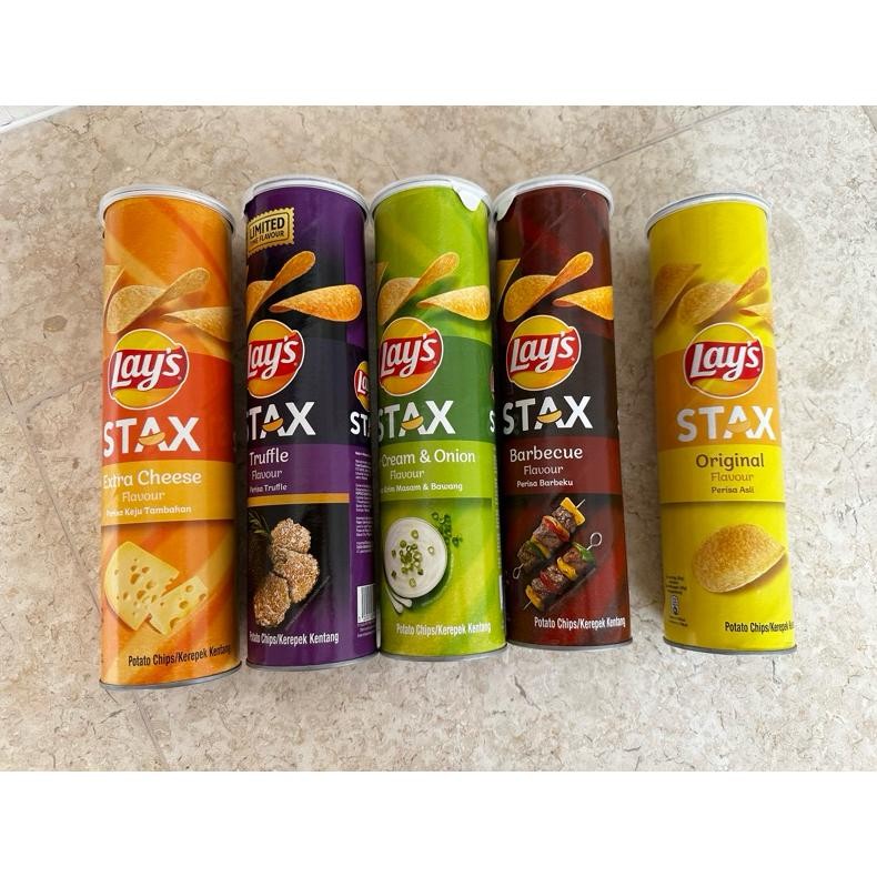 

[135g] Lays Stax Original / Lays Stax Truffle / Extra Cheese / Sour Cream & Onion / Barbecue BBQ Lays