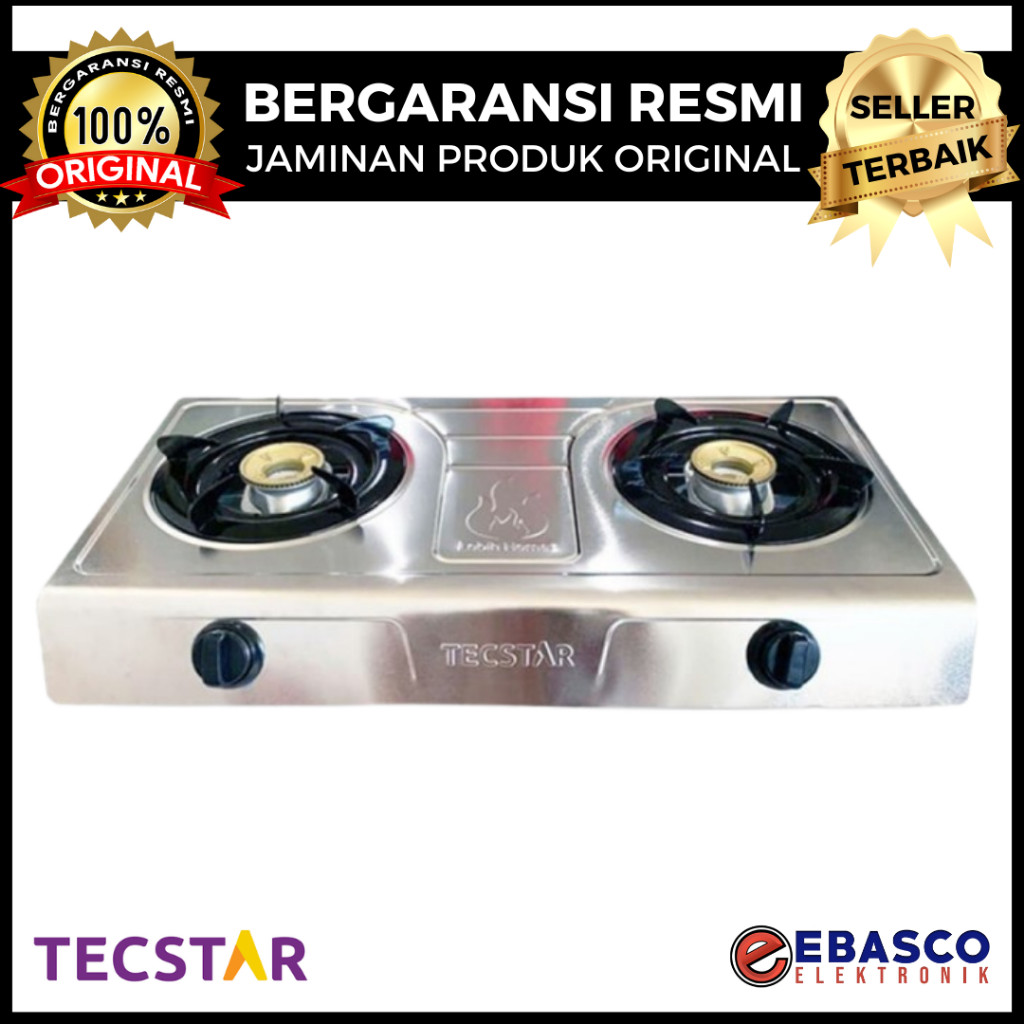 TECSTAR Kompor Gas TG 688 CSJ - 2 Tungku Stainless Steel & Hemat Gas Bergaransi Resmi