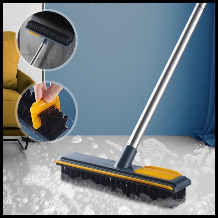 Sikat lantai gagang panjang 2in1 Air Toilet Granit Marmer Epoxy Wiper