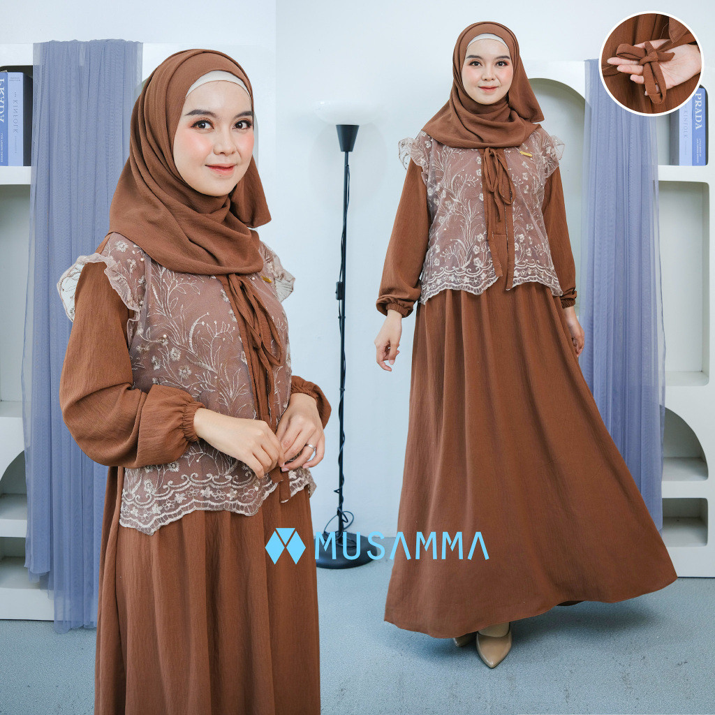 Hamis Gaun Gamis Modern Adem Ganis Premium Mewah Lebaran Gmis Ibu Ibu Pengajian Games Perempuan Dres
