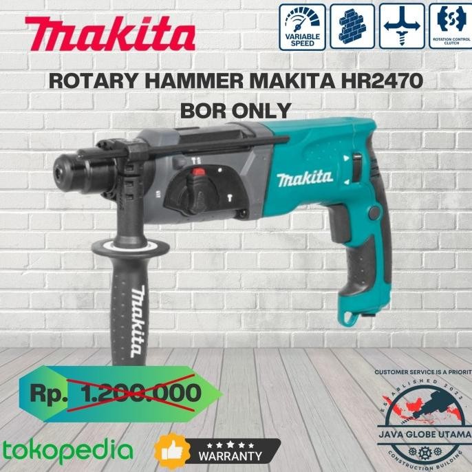MAKITA HR2470  MESIN BOR BOBOK BETON BISA 3 FUNGSI ORIGINAL DAN TERPERCAYA