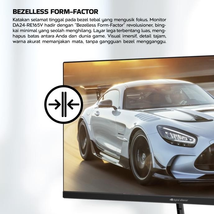 Monitor LED Digital Alliance 24" Inch 1080p FHD IPS 165Hz 1ms Adaptive Sync HDMI VGA 99% RGB DA24-RE