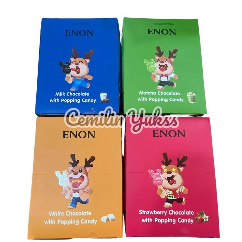 

ENON Chocolate With Popping Candy 225g (15Pcs x 15g) Enon Coklat Rasa Strawbery Vanilla Milk Matcha