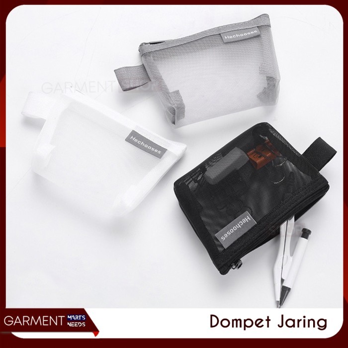 

Tas Pouch Mini Jaring Transparant Alat Tulis Dompet Serbaguna Penyimpanaan Make Up Headphone Uang