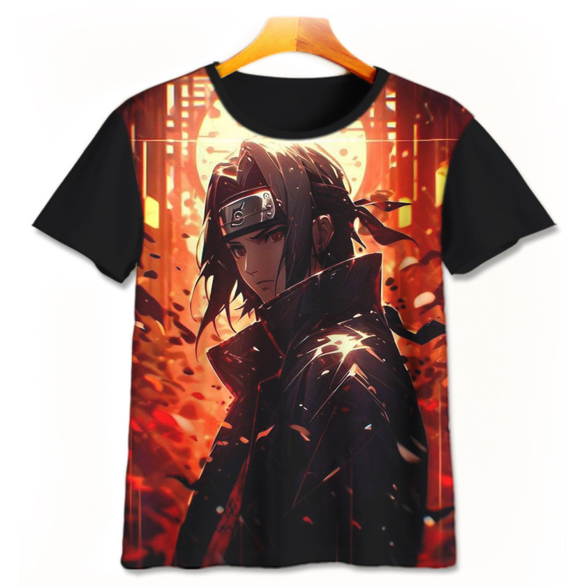 Kaos Anak Itachi Uchiha Naruto Baju Kartun Anime Baju 3D Itachi-4-designWD Untuk Usia 1-12 Tahun Sug