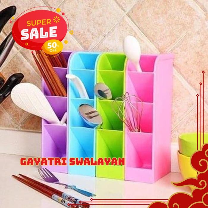 

TEMPAT KOTAK ALAT RAK MINI 4 SEKAT TEMPAT KOTAK ALAT TULIS PULPEN STATIONERY STAND MEJA FANTASTIS!!