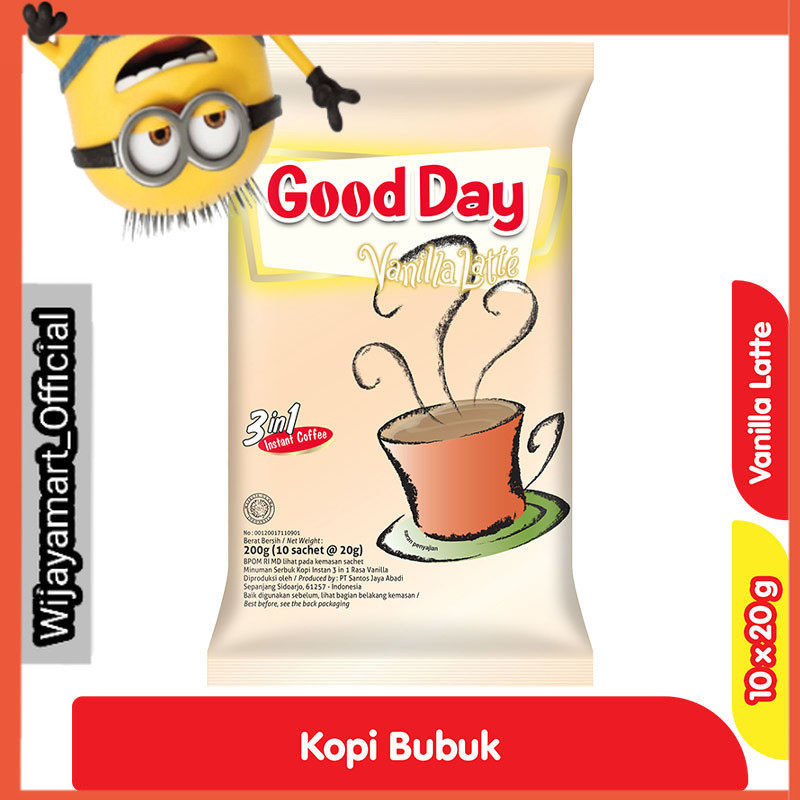 

Good Day Kopi Instan 3 in 1 Latte Vanila 10 x 20 g