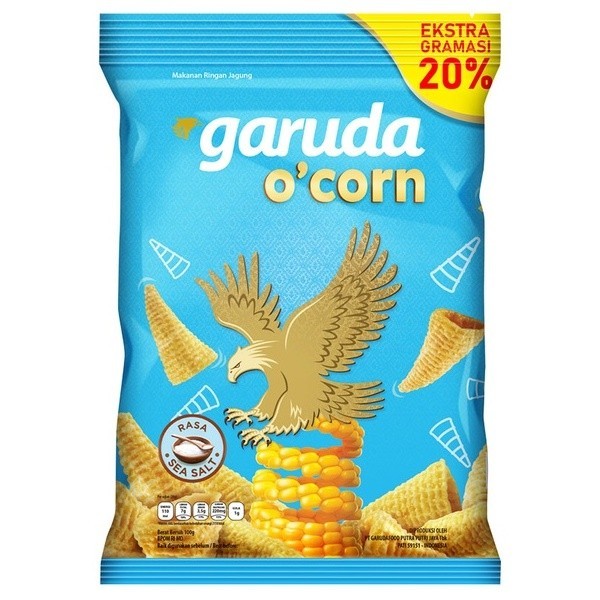 

GARUDA O CORN 96 GRAM SEA SALT OCORN SNACK JAGUNG CEMILAN ANAK KERIPIK
