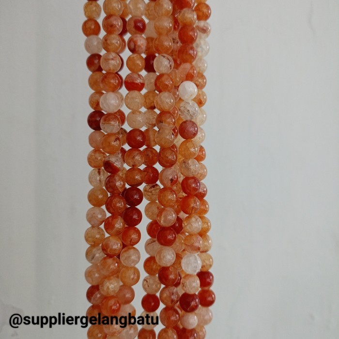 

Bahan Batu yanyuan serat oren natural Oren Yan yuan 8mm