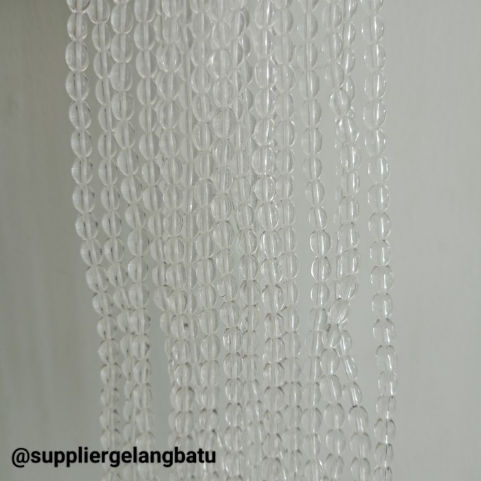 

Batu clear quartz oval 4mm natural putih