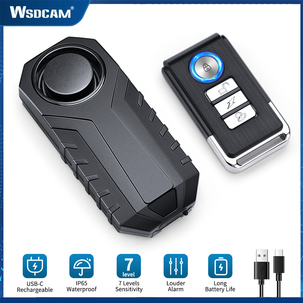 Wsdcam Wiress Motorcyc Alarm USB Recharab