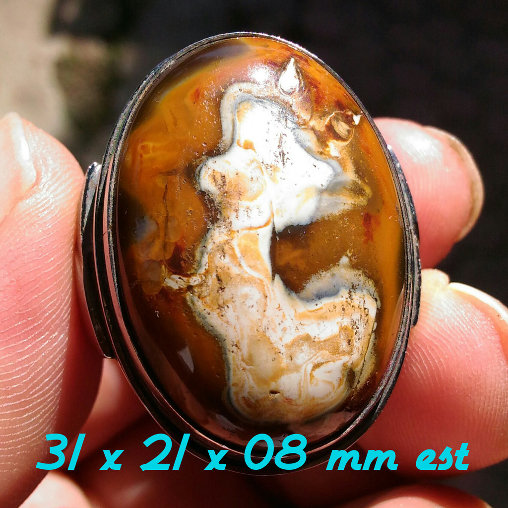 Natural Akik Sulaiman Lawasan Motif Unicorn Putih Wingit Langka Kolektor Item