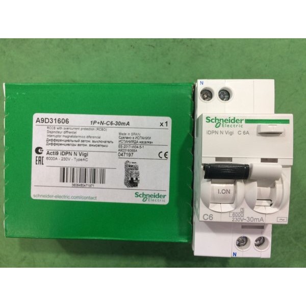 TERBARU RCCB iDPN Vigi 6A 2P 30mA Schneider A9D31606