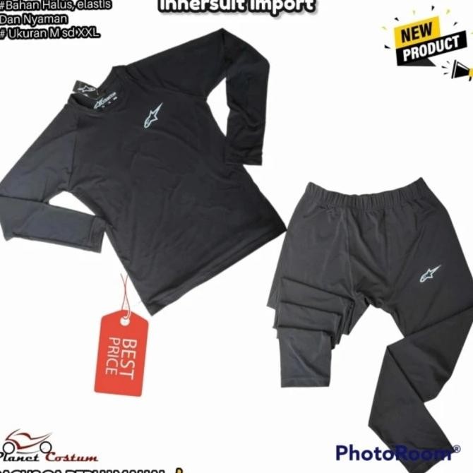 Innersuit Baju Dalaman Wearpack body Protector  Balap touring Harian ALP Motor - Hitam size L