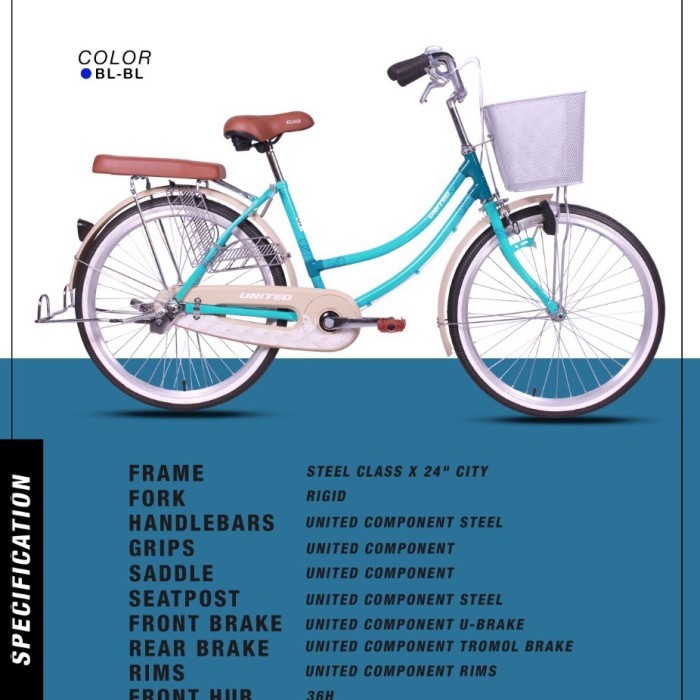 TERBARU Sepeda Mini Keranjang / City Bike 24 United Class X