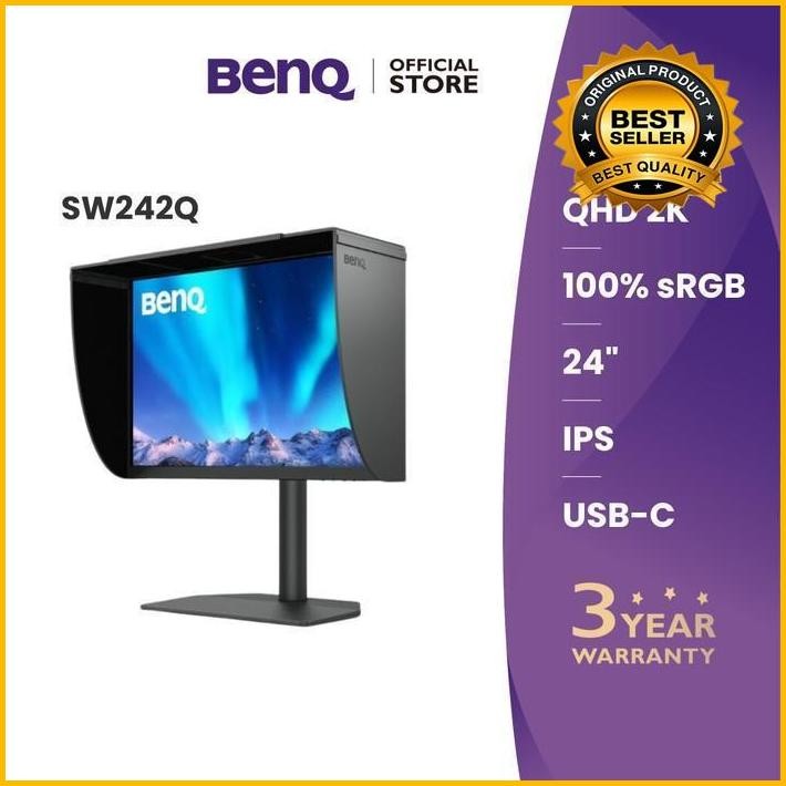 Benq Sw242Q No Shield-24 Inch 2K 16:10 Photographer Macbook/Windows Compatible Monitor Termurah 100 