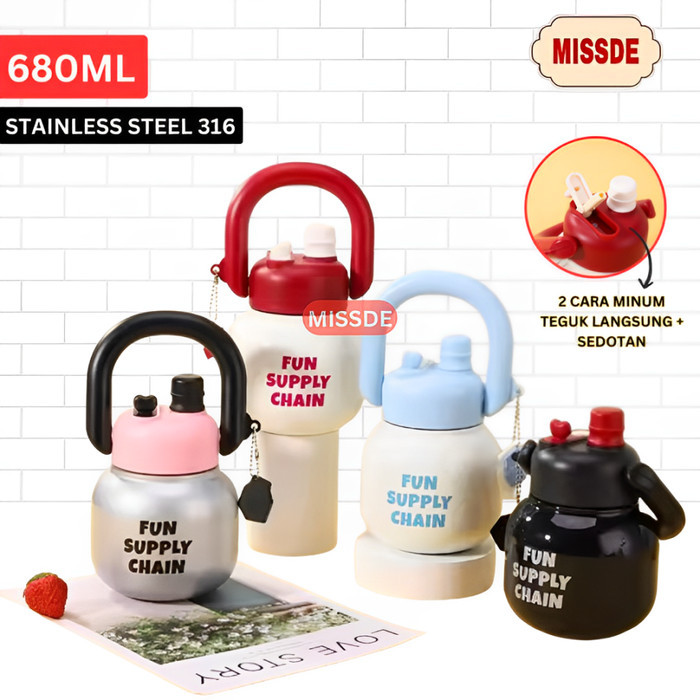 G23 Linlin Pot Tumbler 680Ml Infused Water/ Botol Tumbler Stainless Steel / Botol Minum Terbatas