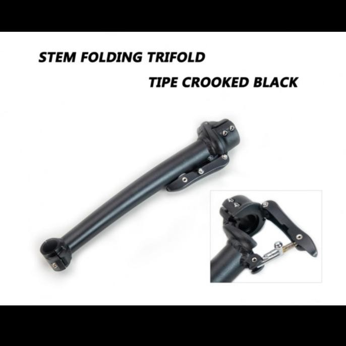 handlepost sepeda lipat lengkung 37cm trifold The best